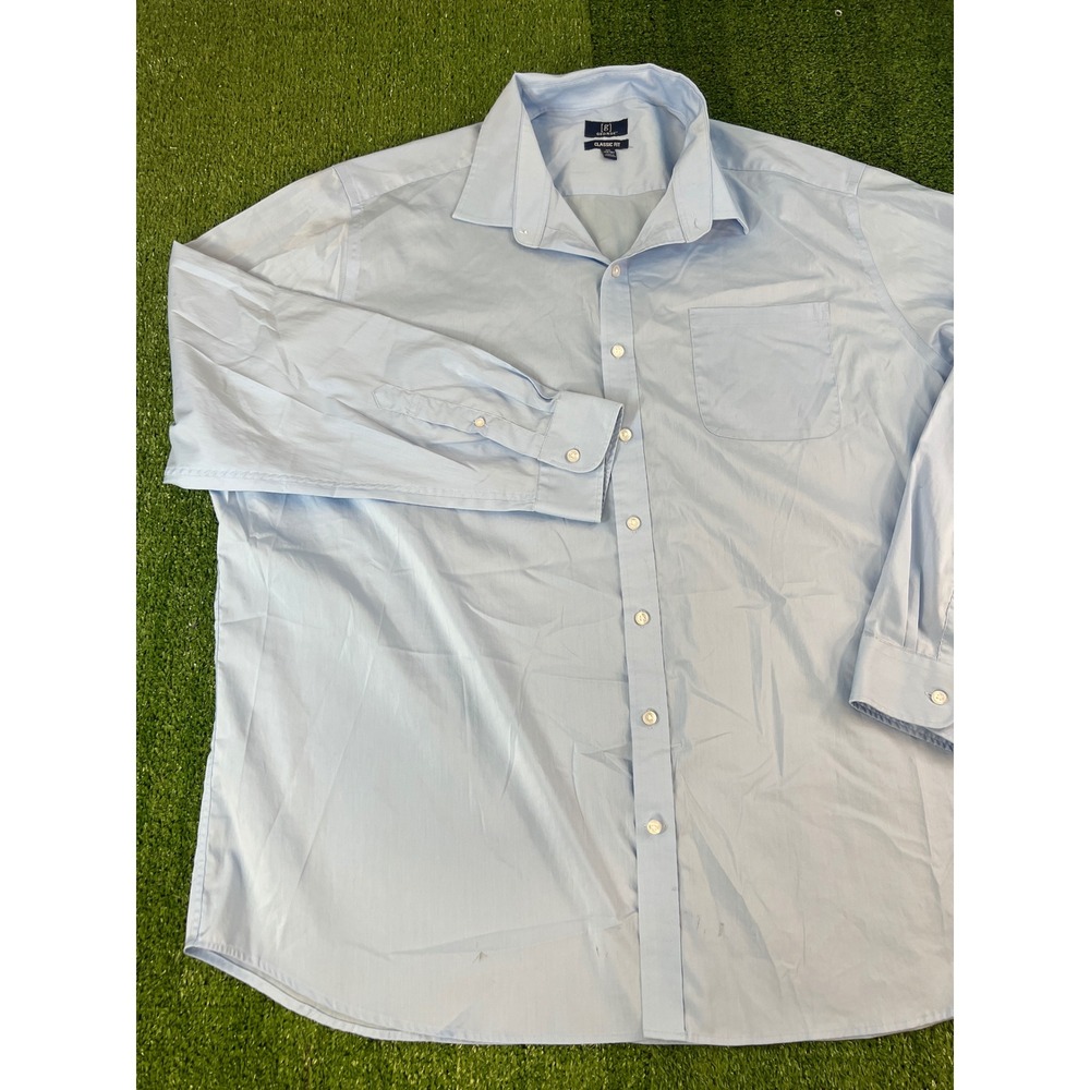 George Mens Classic Fit Button Down Shirt Light Blue Long Sleeve 3XL 54-56